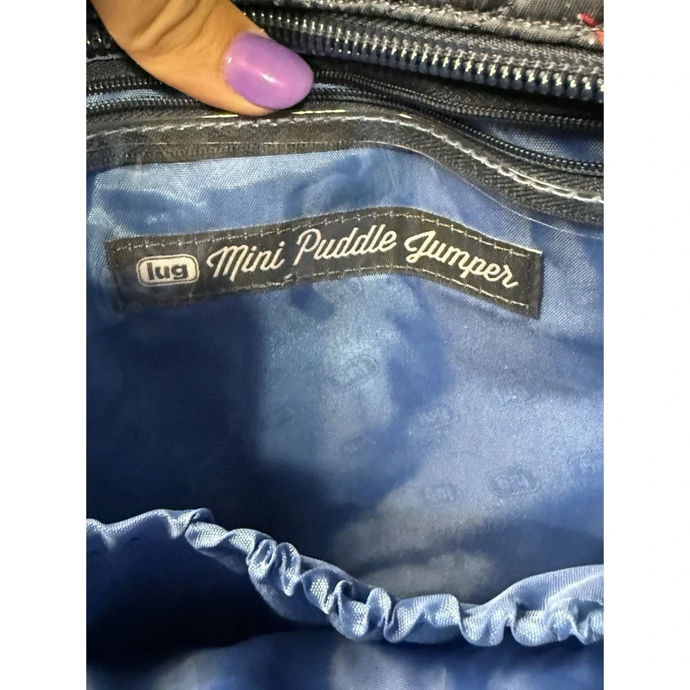 Lug Mini Puddle Jumper Backpack Navy Blue Fireworks Double Handle Purse Bag